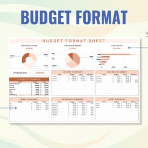 FREE - Budget Format Template - Google Sheets