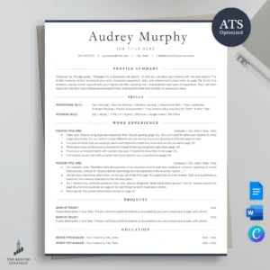 Tech Resume Template | ATS Friendly Google Docs, Word & Pages Resume Template